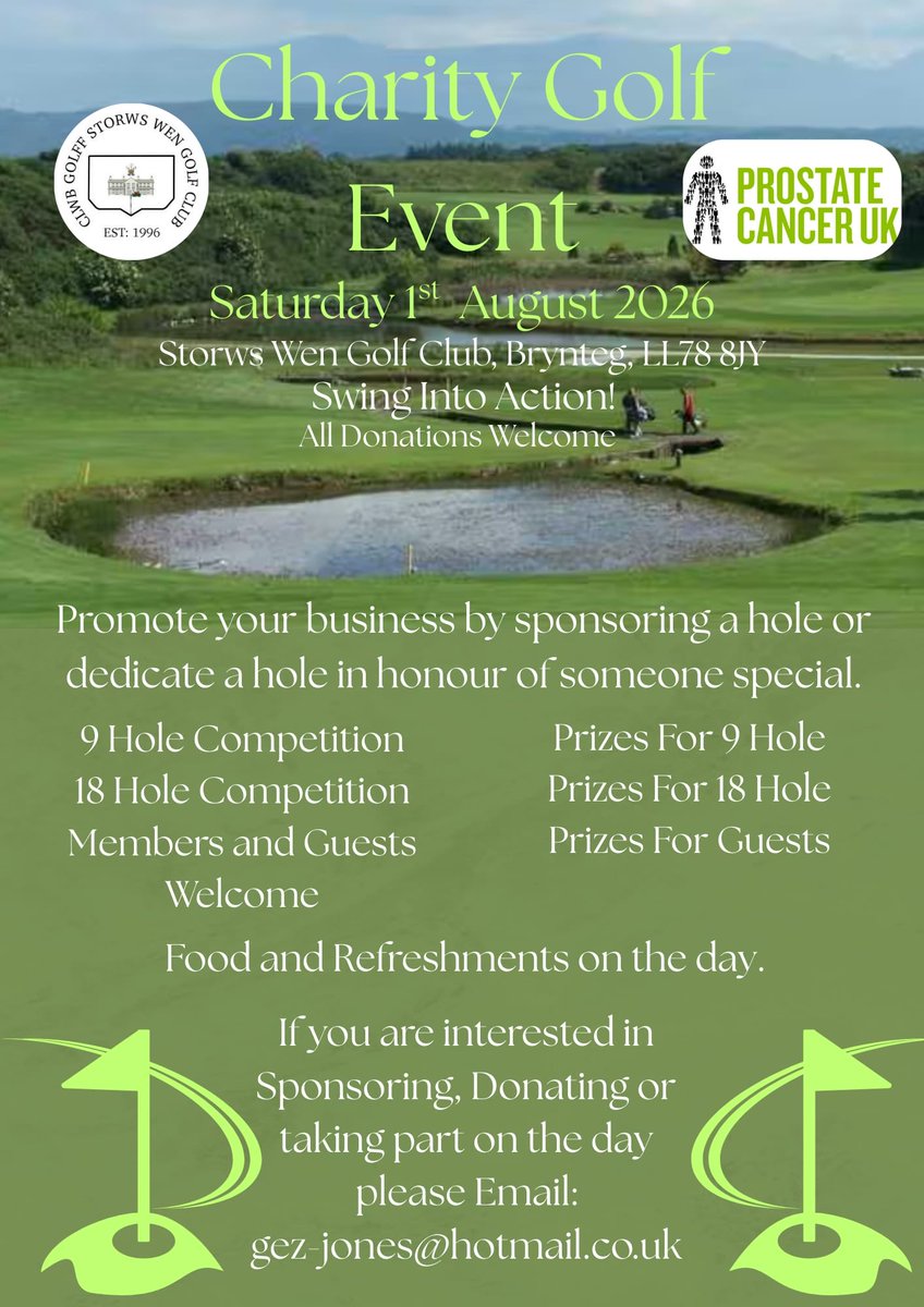 gezj's tweet photo. Organising a golf day for @ProstateUK in August at Storws Wen golf club on Anglesey. Please share and follow the event on Facebook if interested in playing. https://t.co/u8w91zfKqR