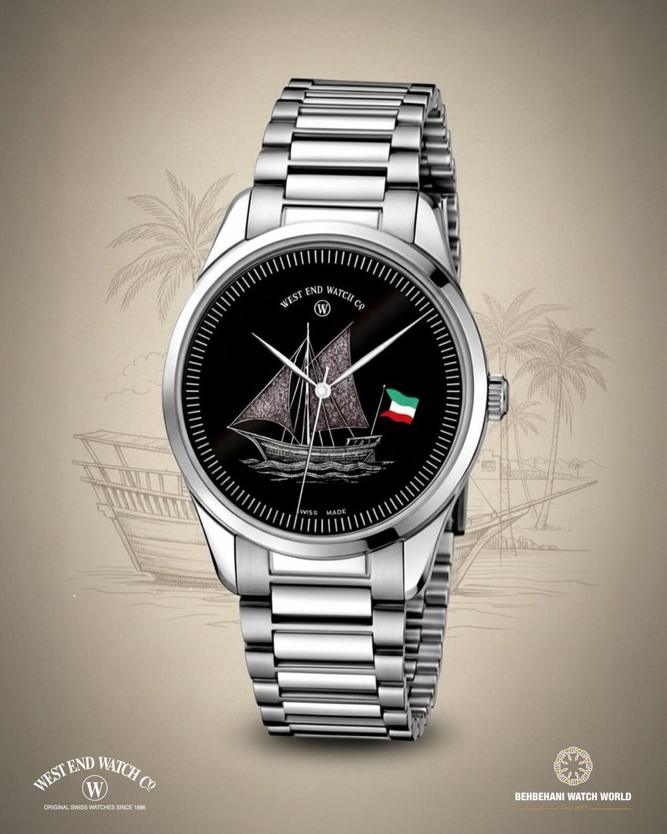 A design inspired by heritage, crafted to honor Kuwait.
The limited-edition West End watch, celebrating National &amp; Liberation Day a symbol of legacy.