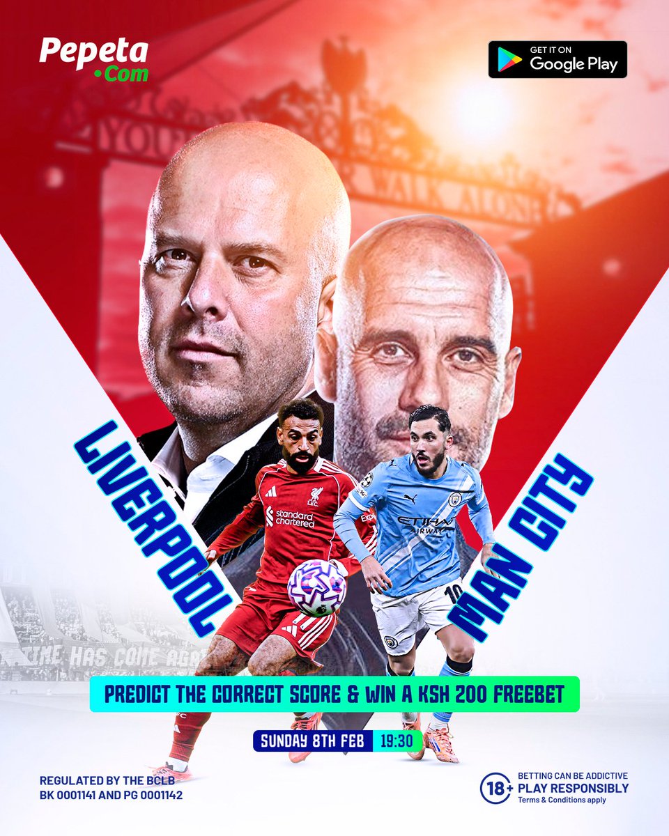 pepeta_bet's tweet image. Fresh from reaching the EFL Cup Finals, Man City face Liverpool in the Premier League.

Both Liverpool and Man City need to win this game lakini mshindi ni mmoja. Kichwa tunapea nani wadau?

Predict the CORRECT SCORE in this game for a chance to win a 200BOB FREEBET 

T&amp;amp;C's
1.…