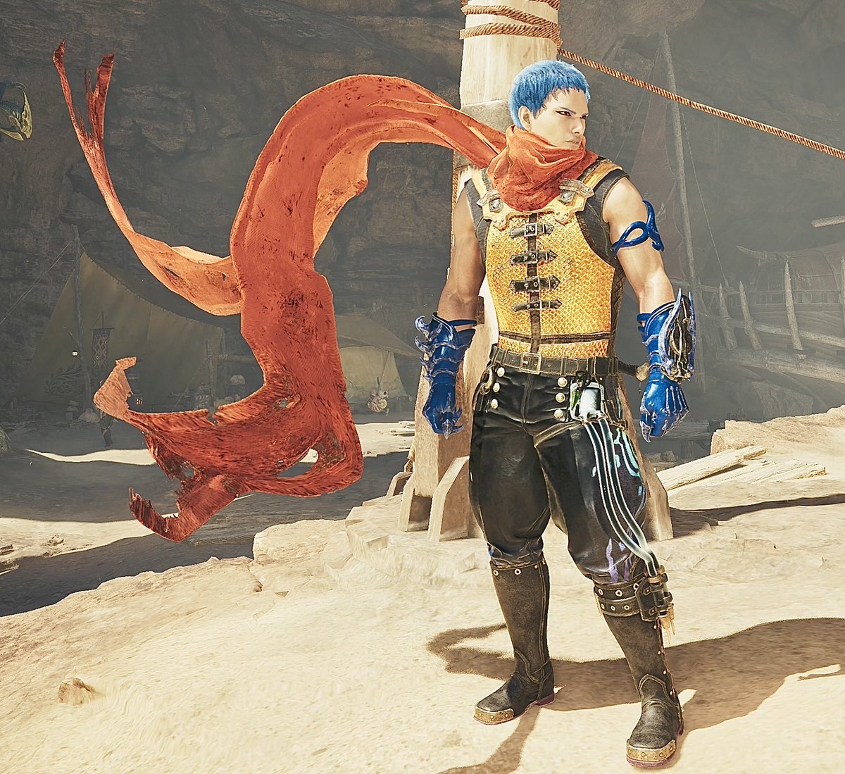 Hw2Nyan's tweet image. 個人的にキャラメイク重ね着の中では自信作♡
あ、違う部分あるけど、どうしても色が変わるところが異なるので雰囲気で！
KOF、餓狼だけでも15種類作ってたみたい〜
雰囲気だけで当てたもらえたら嬉しいな！
 #MHWilds #KOF2001 #KOF2002um