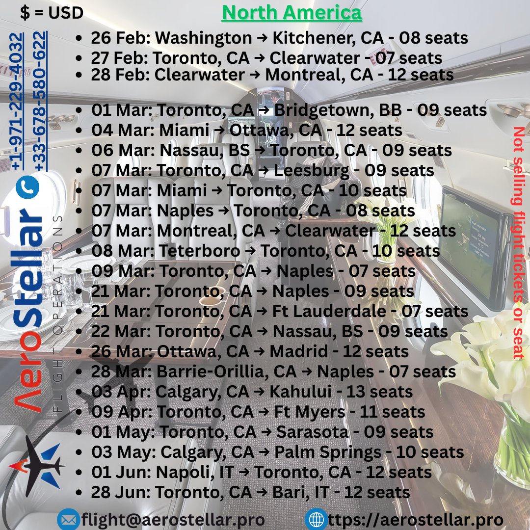 ✈ AeroStellar Charter Flight Deals! 🚀
Fly to Detroit, Toronto, Montreal, LA, Miami, Naples, Nassau or Teterboro on your schedule! Skip airport chaos, enjoy gourmet dining, and experience seamless service. — book now for exclusive rates!🌟
📞+1-971-229-4032
📲 +33-678-580-622
📩