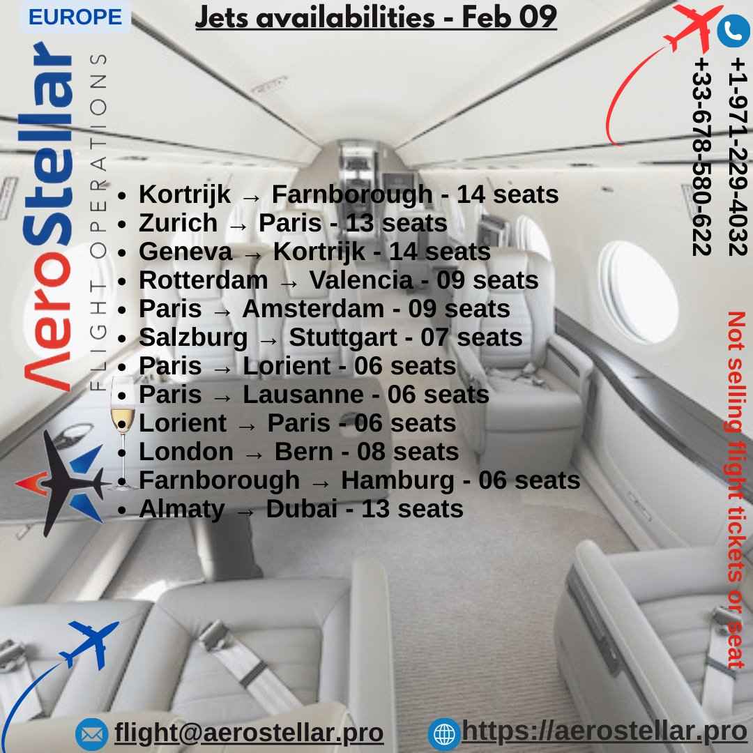 ✈Escape the chaos of commercial flights —experience seamless, luxurious private jet charters across Europe. Fly directly to any city with an airport, on your schedule, with privacy and comfort. Book now for effortless travel to Paris, Kortrijk, Brazzaville, Nice, Osnabrueck,