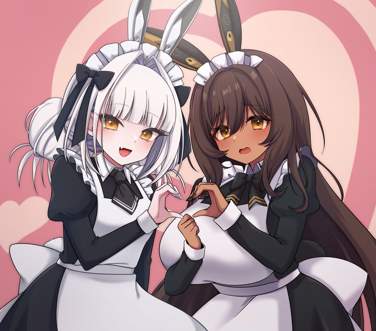 メディア欄がミニキャラで埋まっているので昨年の今頃描いたメイド🤍ブラノワ🖤を再掲させてください再掲しました 