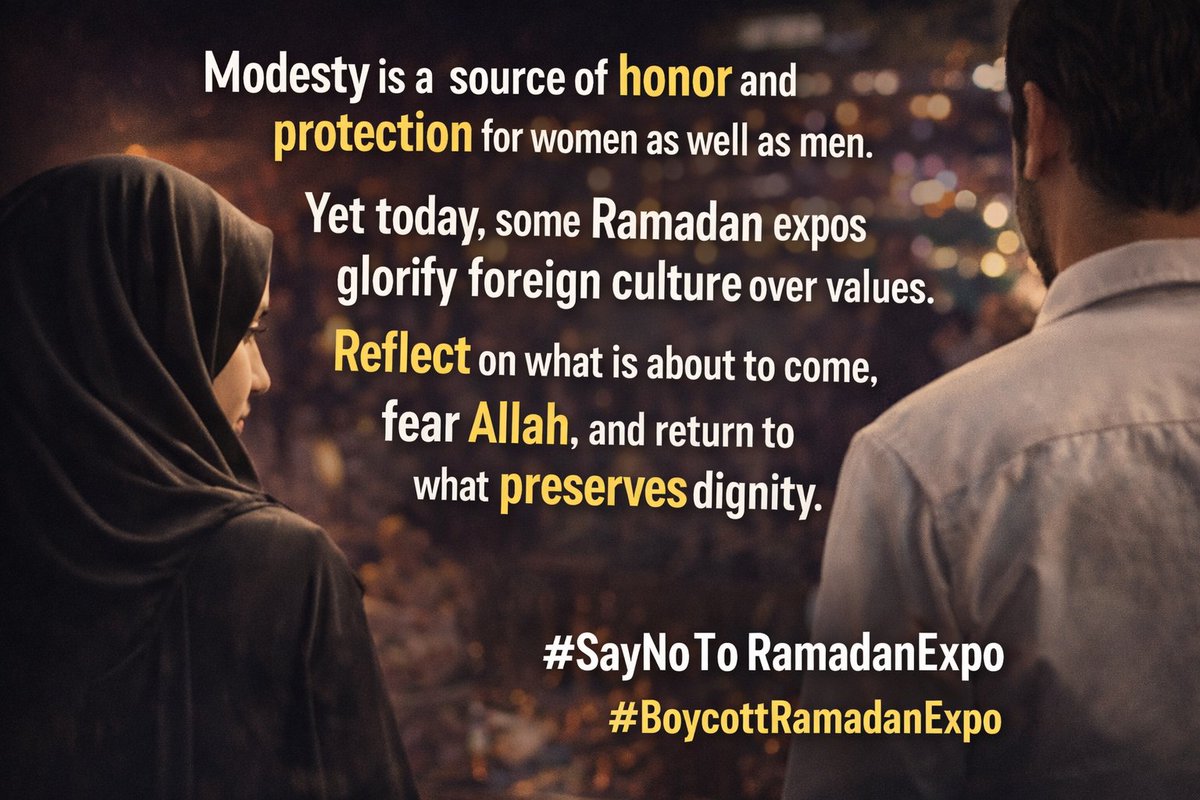 Afanfasi45's tweet photo. Ramadan is about discipline and devotion.
Not trends and promotions.
Let us choose wisely.
#SayNoToRamadanExpo #RespectRamadan https://t.co/9QibMidwUP