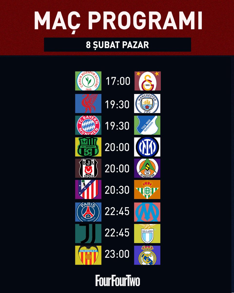 FourFourTwo_TR's tweet image. 🤩Futbol heyecanı, pazar günü programı ile devam ediyor. 

#FourFourTwo