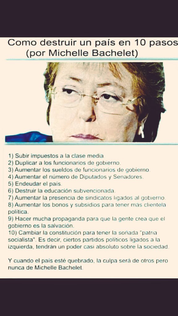 📢 Hay que cerrar la puerta a <a href="/mbachelet/">Michelle Bachelet</a> a la #ONU
El Presidente <a href="/joseantoniokast/">José Antonio Kast Rist 🖐️🇨🇱</a> traicionaría a quienes votamos por él, si llega a apoyar su candidatura.