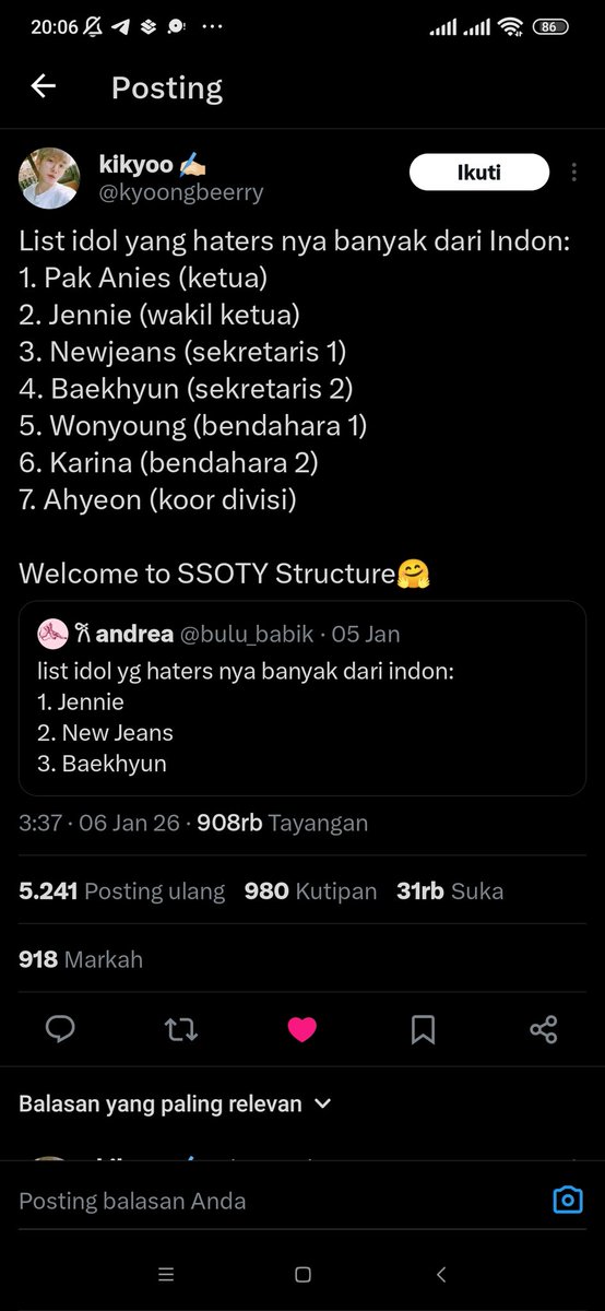 yeyve's tweet photo. Saatnya keluarin meme ini hehe 2026 baru di bulan Februari, dan Jennie udh kena hate dalam agenda tahunan nya, gak kaget lagi🙂 Dan masih ada yg gak terima klo Jennie dibilang serba salah of the year😂  Katanya Indon sarang fandom Jennie pdhl lebih banyak haters carper gini🤣 https://t.co/oMjgMEEYdb