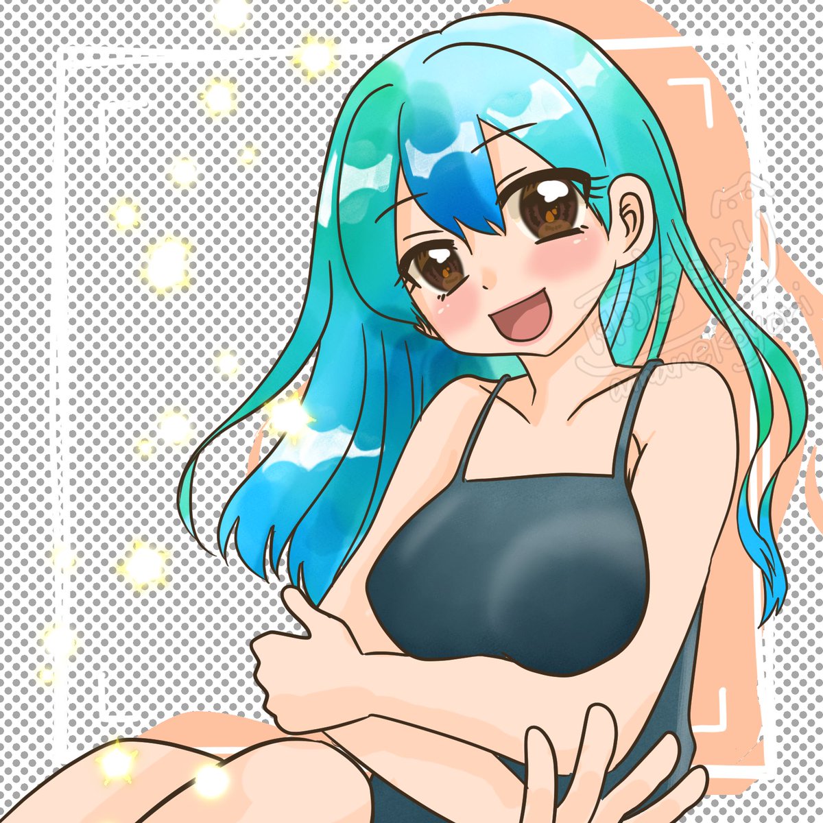 水彩筆難しいぃ けど混ざってる感じが好きぃ笑 #イラスト #OC