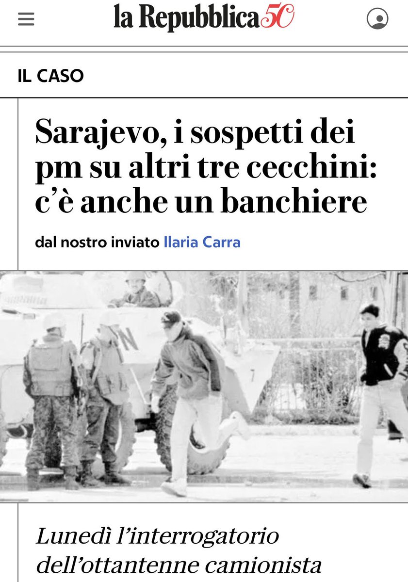 galluzzilucio's tweet photo. I SAFARI UMANI A #SARAJEVO
Cominciano a emergere le identità dei “safaristi” italiani a #Sarajevo. Oltre al camionista della provincia di Pordenone,c’erano un banchiere triestino,un imprenditore torinese ed un #alpino della Carnia, in Forza di Pace Onu #UNPROFOR https://t.co/Zoi0TXaUyu