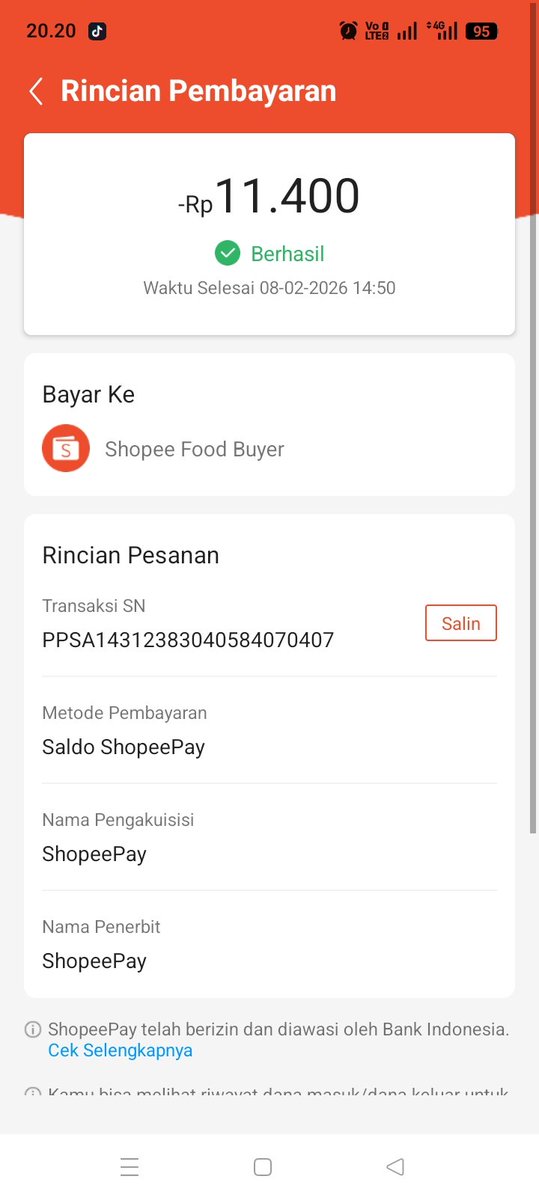 syf_un's tweet photo. @ShopeeID  tolong dong shopi 3 transaksi ini ko tidak meminta pin verifikasi ketika melakukan pembayaran masuknya ke shopeefood buyer, tolong kembalikan saldonya. https://t.co/JHLBQ2w98h