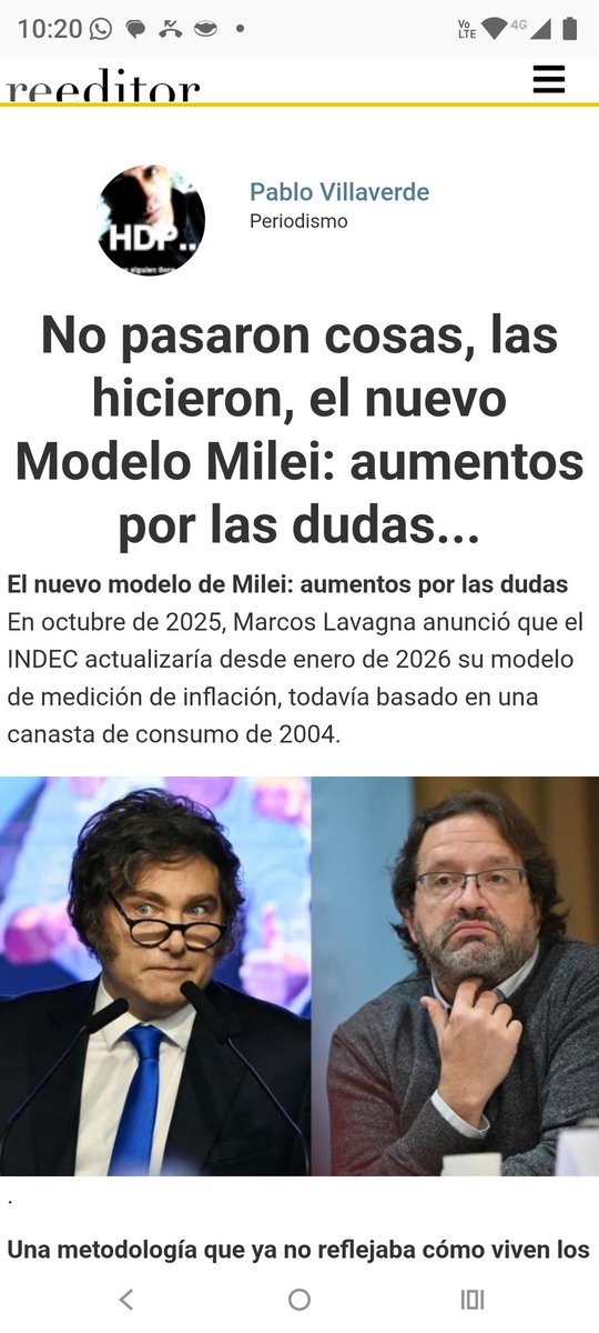 Mi nota del finde
El único motivo por la que la Sociedad soportó el Modelo Milei, aún muchos que no lo votaron, el propio gobierno lo derrumbó: la desinflacion.
Escribe Pablo Villaverde 
Edición <a href="/yedcazar/">Yed Cazar</a> Escritora