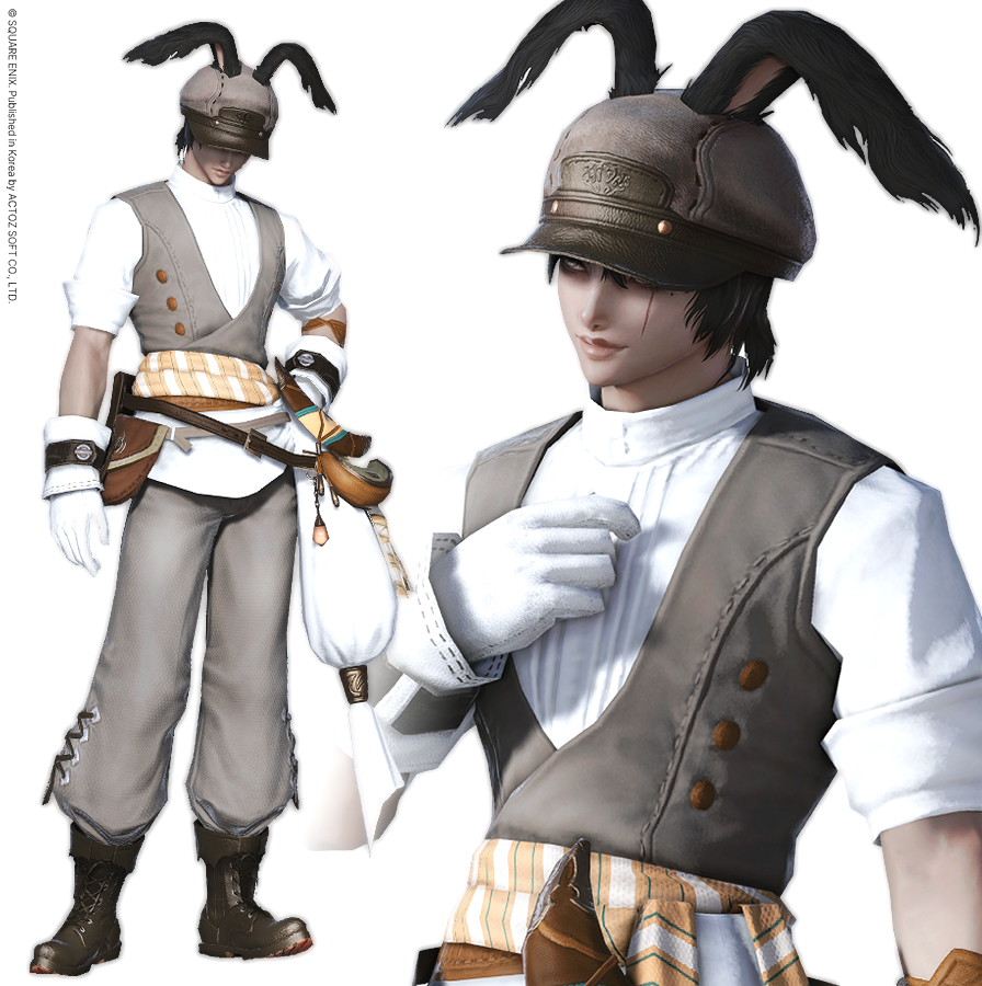 nooumn's tweet photo. #FF14 #파판룩템 #ミラプリ #GPOSERS 

➔ 가죽학자 모자
➔ 설아마 제작자 겹옷조끼 
➔ 요르하 55식 수호자 장갑
➔ 모조 제련소 일자바지  
➔ 루시스 왕자의 장화 https://t.co/B9ALGoKk6H