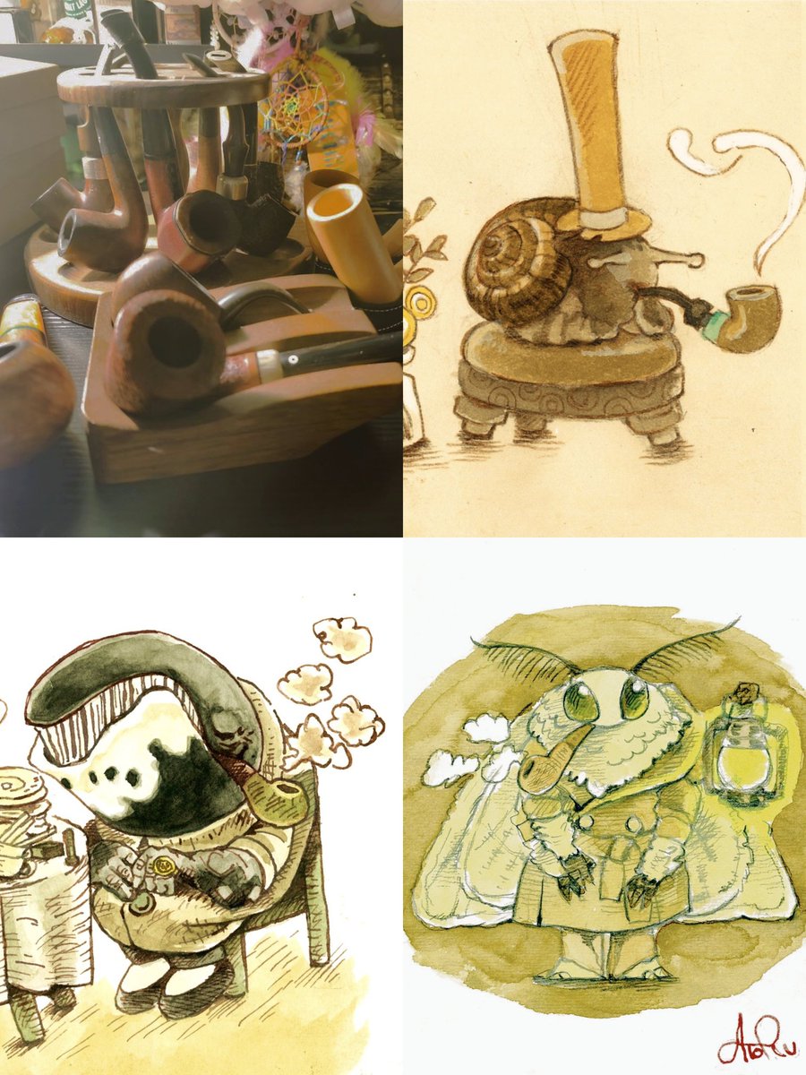 Pipes often appear in my drawings, but that’s because I’m a pipe smoker.