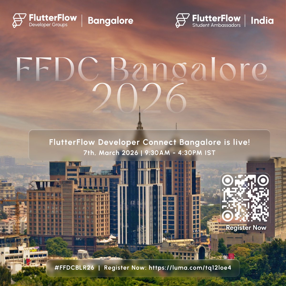 ffdgbangalore's tweet photo. FlutterFlow Developer Connect Bangalore 2026 is live! 🎉

Join Bangalore’s biggest low-code meetup as we deep dive into FlutterFlow + Dreamflow.

📅 Sat, 7 March 2026
⏰ 9:30 AM – 4:30 PM

Seats are limited—register now: https://t.co/SVldup7YUJ

See you there! 👋

#FlutterFlow https://t.co/mX8QTgZXGa