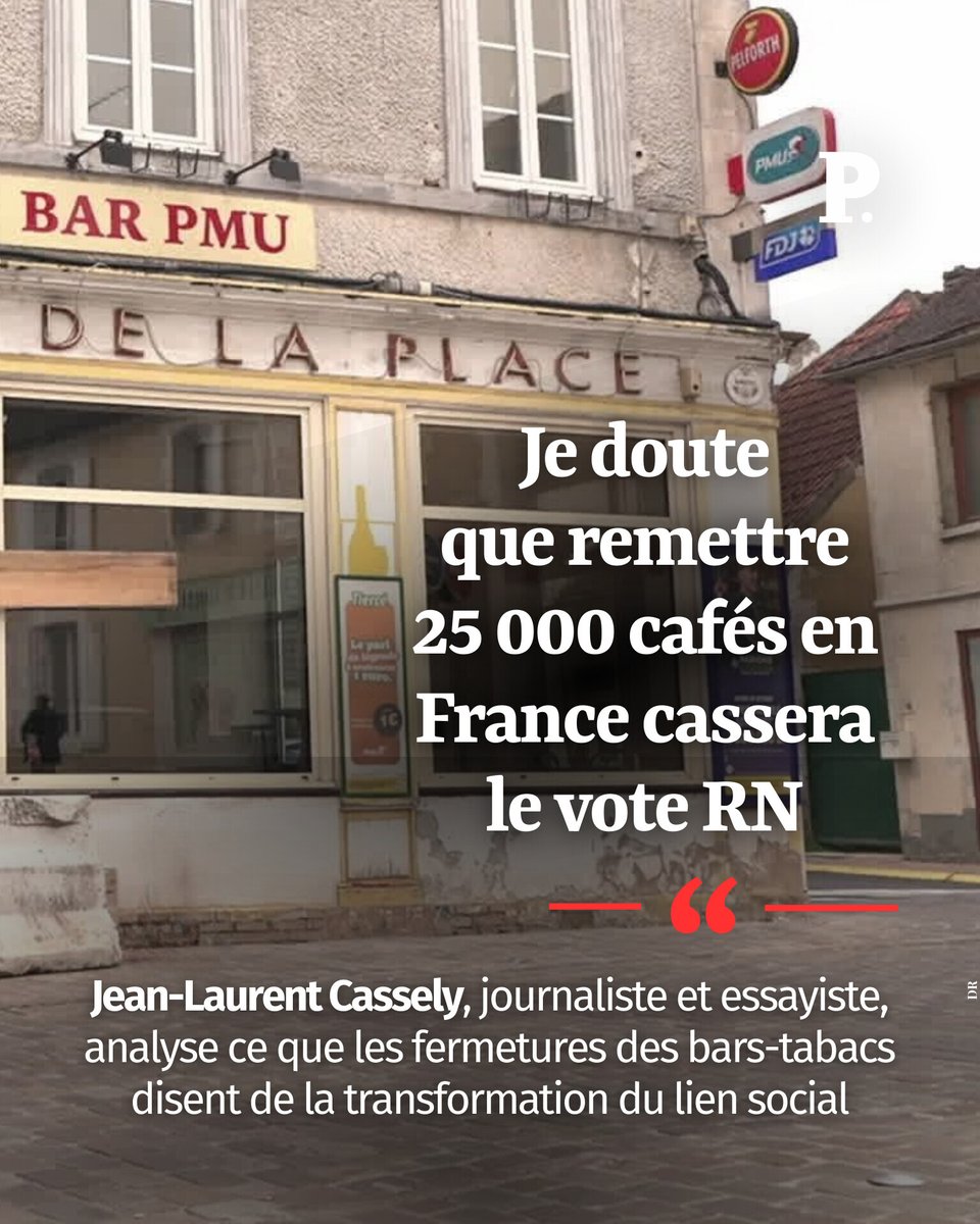 💬 Alors qu’une étude établit un lien entre la disparition des bars-tabacs et la progression du RN, le journaliste et essayiste <a href="/jlcassely/">Jean-Laurent Cassely</a> analyse ce que ces fermetures disent de la transformation du lien social.

➡️ l.lepoint.fr/K1K