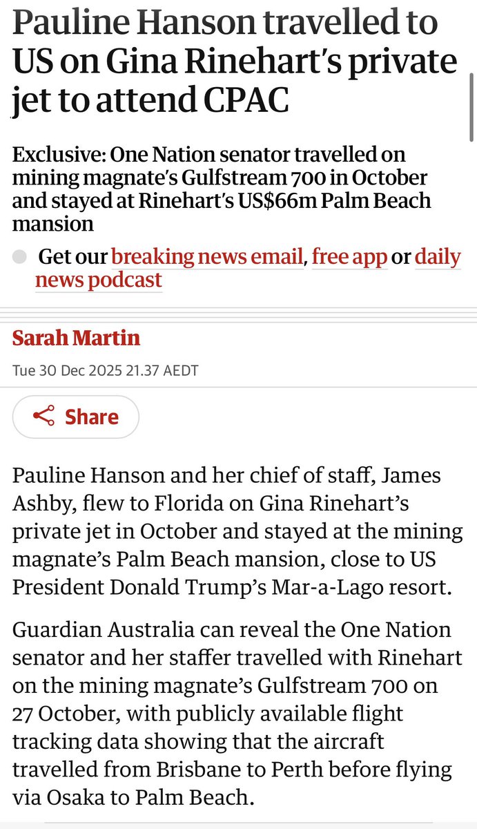 A while back now, in January 2025 when Pauline Hanson was spotted cosying up to Gina Rinehart on a lunch date in Thailand, it wasn’t difficult to see that Rinehart was hedging her bets between the hagrid and Dutton. While Rinehart was happy to cater to Dutton in an effort to get