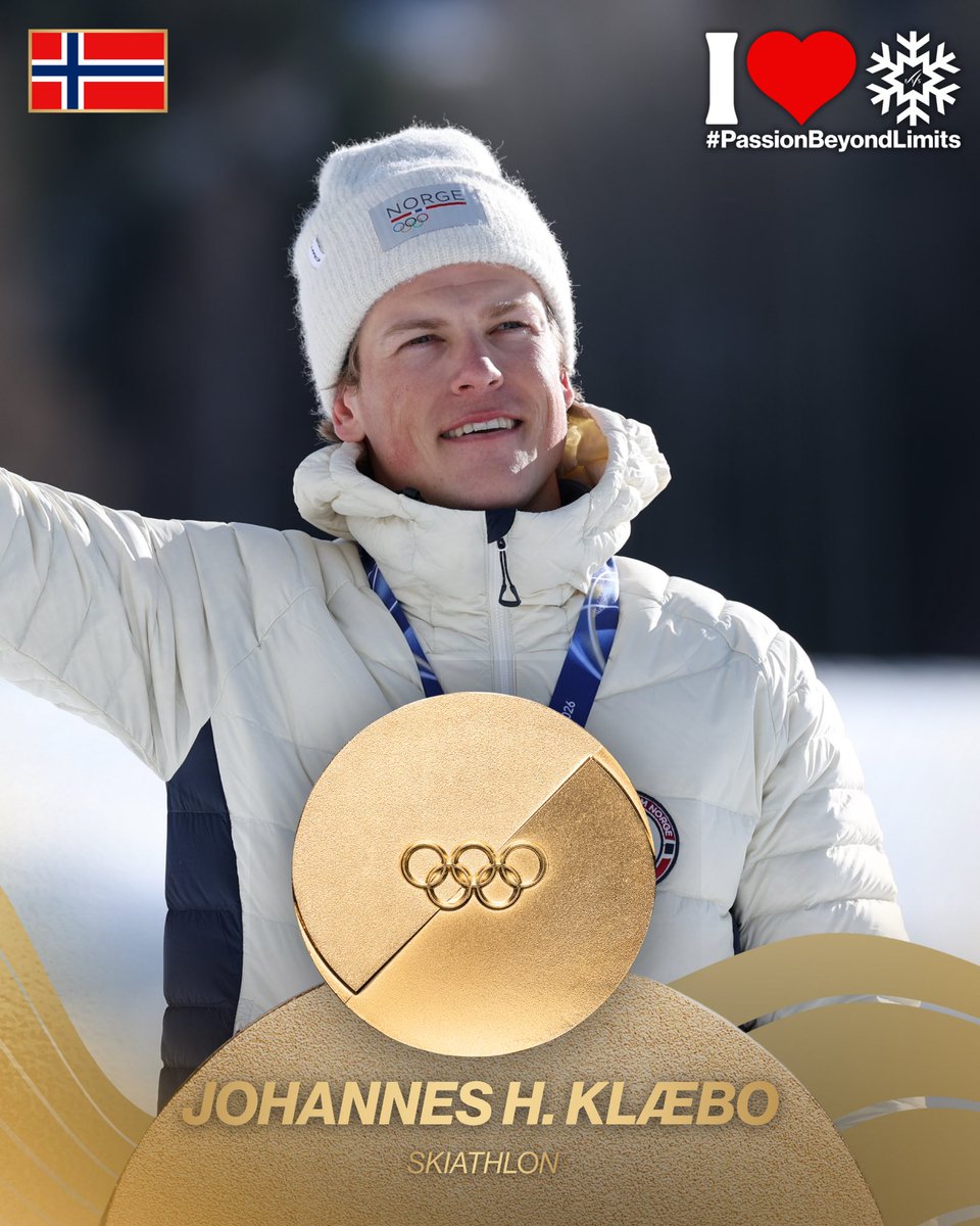 He speaks gold 🥇 The boss claims his first Olympic title in a distance race. Johannes H. Klæbo 🇳🇴 master of the skiathlon in @milanocortina2026

#fiscrosscountry #milanocortina2026 #fisolympiccampaign #passionbeyondlimits #ilovesnow
