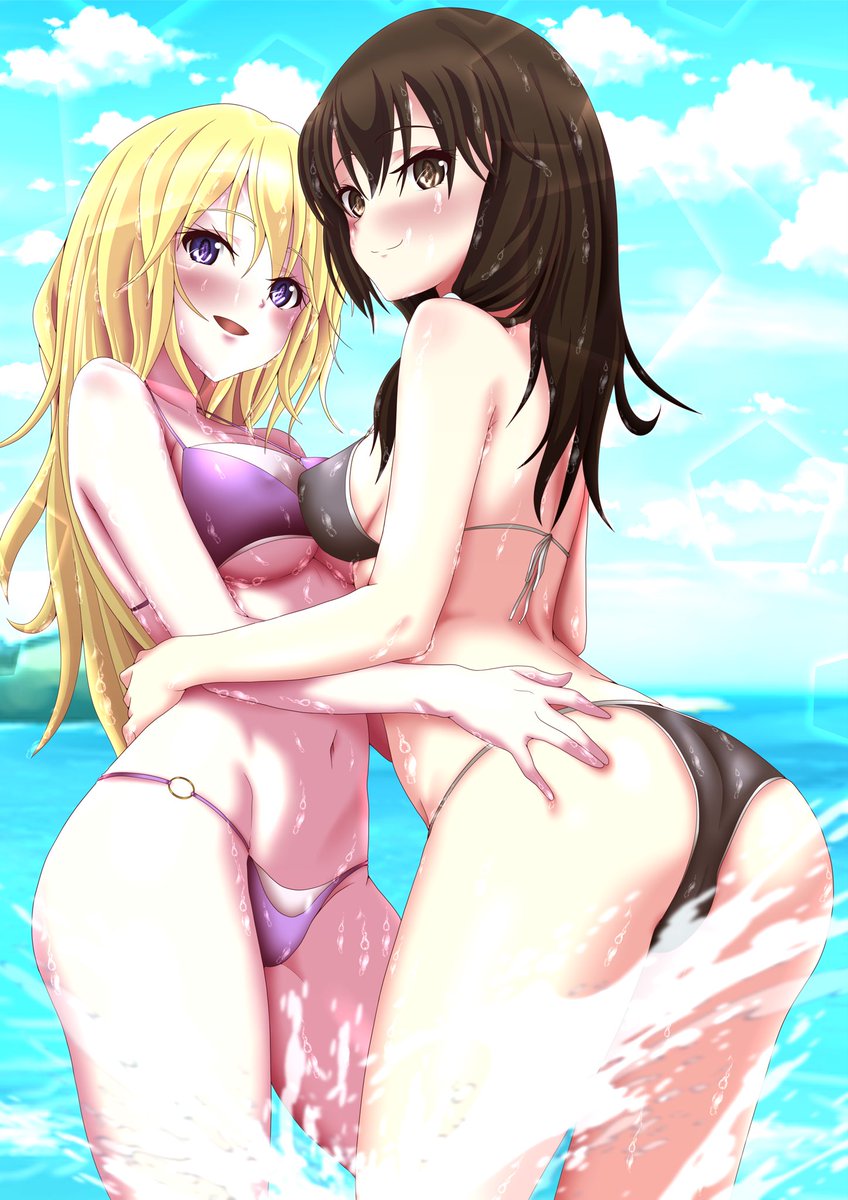 #女の子二人のイラストを貼る 