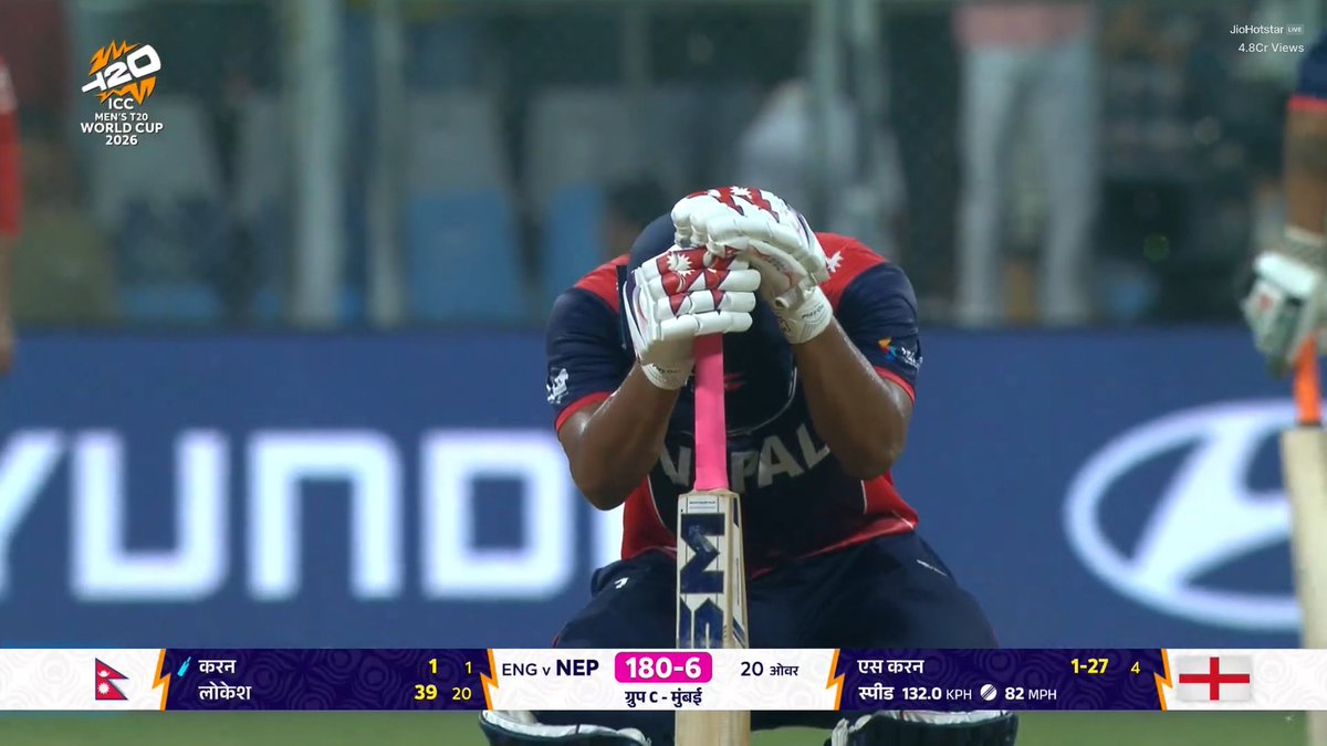 AjayShaRss's tweet photo. Haar Kar Jeetne Wali Picture hai Ye 👏 Superb Lokesh #EngVsNep https://t.co/eLicPBIoAH