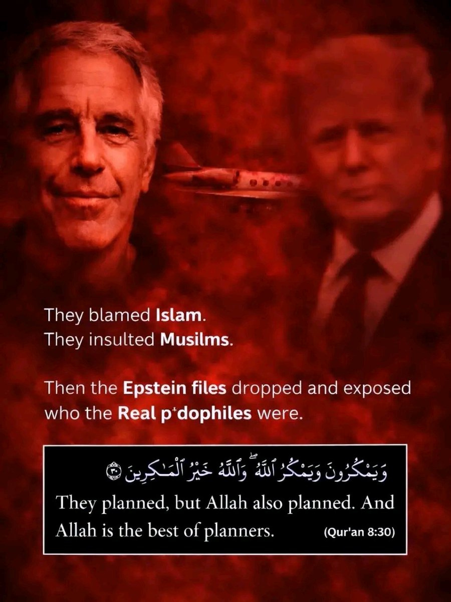 LIA_ARZOO's tweet photo. “Aur woh makar karte rahe, aur Allah bhi tadbeer karta raha; aur Allah behtareen tadbeer karne wala hai.”

#quransayings 
#Epestinefiles
____________________________

#epsteinfiles 
#usa🇺🇸 
#TrumpTerrorist https://t.co/nUYPUGX9ZU