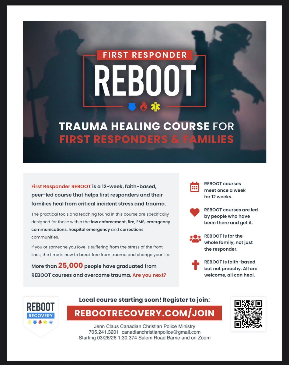 BootsOTGround's tweet photo. First Responders sacrifice on the front lines, and the impact lingers. REBOOT offers peer-based support, understanding, and no-judgment care for responders and their families, acknowledging stress, trauma, and burnout affect entire households. #FirstResponders #PeerSupport https://t.co/B2HxHyaiEN