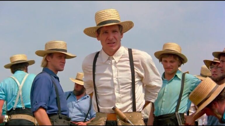 S40Films's tweet photo. 🎬 On This Day in Film – February 8, 1985 

Witness, directed by Peter Weir, this crime drama pairs Harrison Ford with an Amish community after a young Amish boy witnesses a murder. It earned multiple Oscar nominations, including Best Picture. 

#HarrisonFord #80sMovies https://t.co/IQ5lmlCr2l