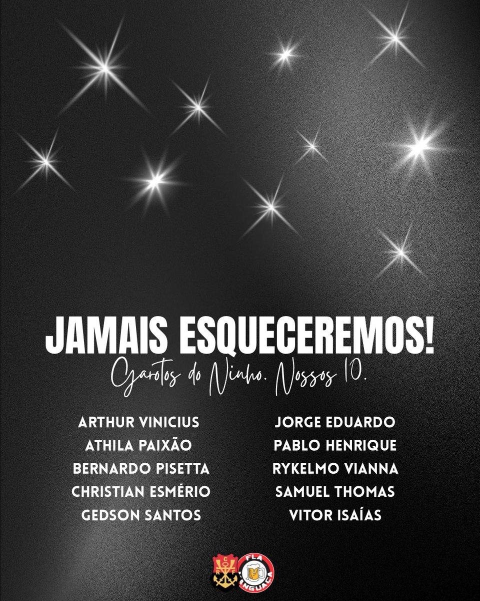 FlaManguaca's tweet photo. PRA SEMPRE, POR VOCÊS! 
⭐️⭐️⭐️⭐️⭐️⭐️⭐️⭐️⭐️⭐️

#Nossos10
#GarotosDoNinho https://t.co/q01j7S8dQK
