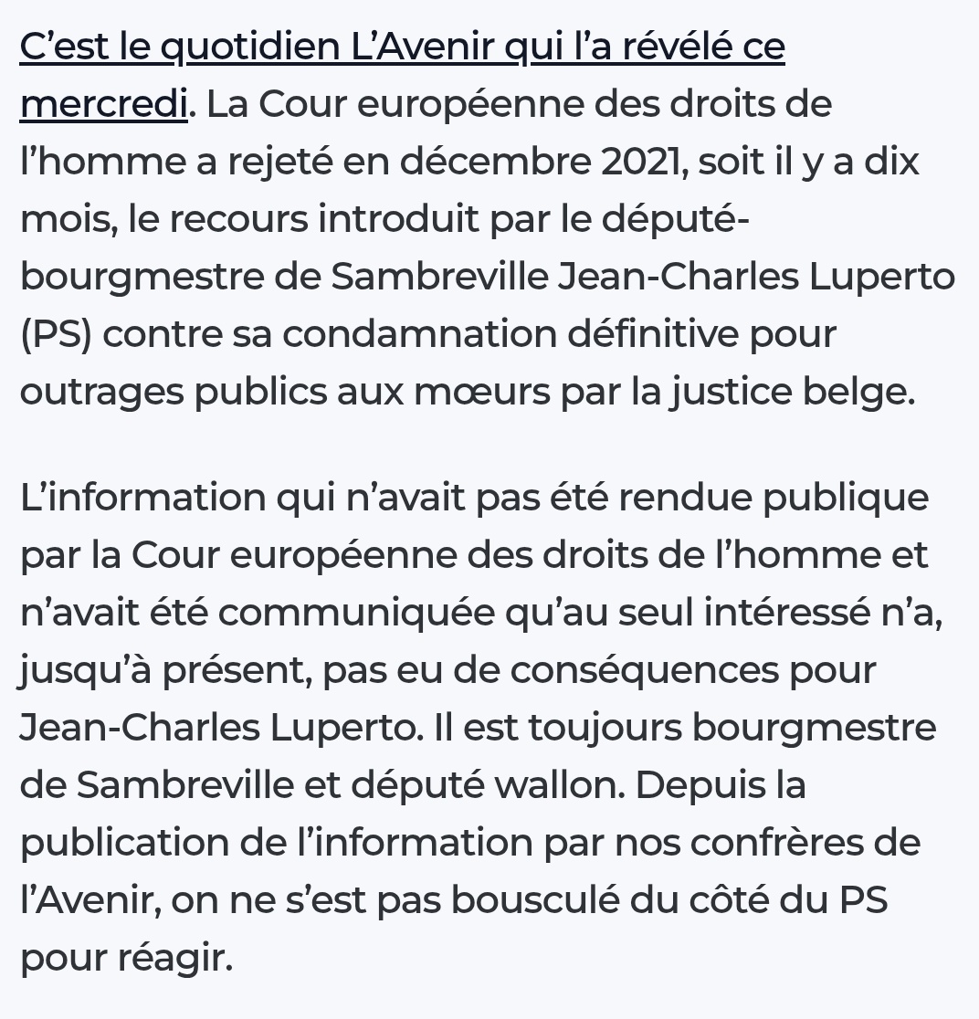Il est toujours en place, le gars qu'on trouve dans le dossier Aire de Spy, <a href="/PaulMagnette/">Paul Magnette</a> et <a href="/PSofficiel/">Parti Socialiste</a> ?