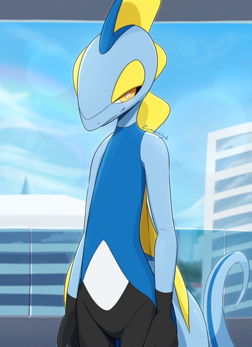 zymonasyh's tweet image. Coloured an Inteleon I doodled last week