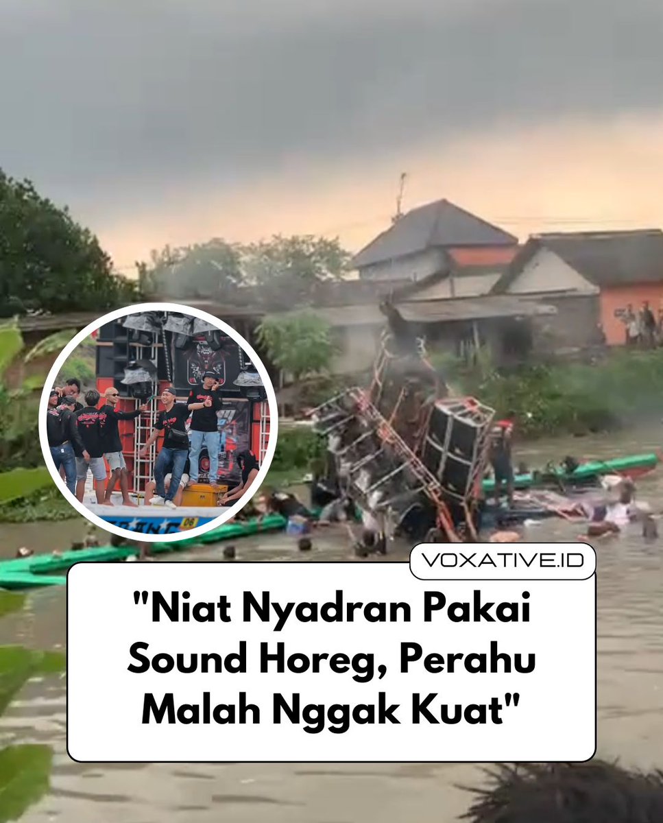 voxative's tweet photo. Kepikiran aja nyadran bawa sound segede gaban ke atas perahu. Itu kapalnya bukan oleng lagi, tapi lagi simulasi jadi kapal selam. Rest in peace buat speakernya
#SoundHoreg #KearifanLokal #WargaKonoha #Nyadran #JawaPride #KulturJawa https://t.co/QMFfpI1Ivt