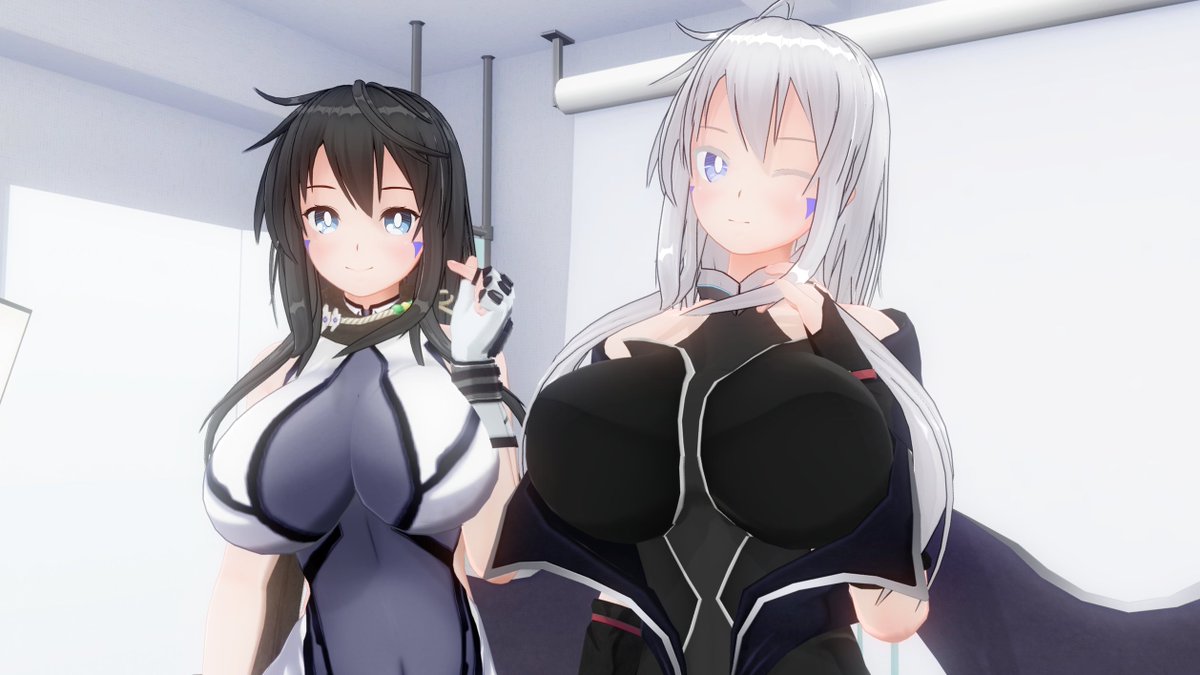 #cm3d版深夜の真剣エディット60分一本勝負
#COM3D2  
お題は｢ 指ハート 2人 ウインク」