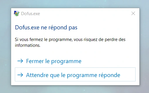 Fu_Fuu_Tyl's tweet photo. L'une des pires sensations quand tu connectes un compte (surtout quand tu t'apprête à cliquer sur le messages de tes ventes canal info : xxx kamas en banque) ; et bah non tu peux pas, parce que la fenêtre de jeu est bug 🤡 #dofus @DOFUSfr 

(Vivement l'historique des ventes) https://t.co/9sqb2cbacn