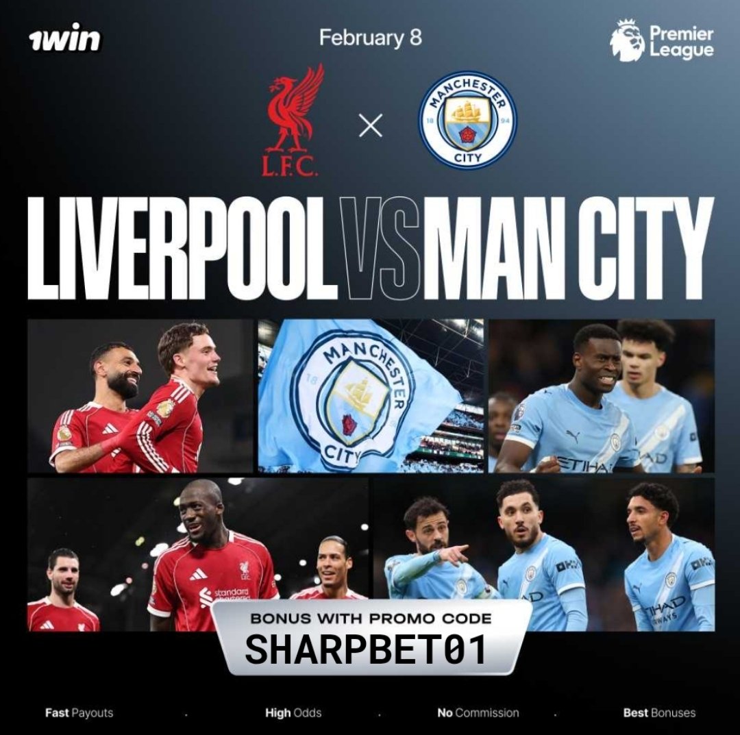 ✅ Predict the correct score between LIVERPOOL VS MAN CITY and get 2k top up to your 1WIN Betting account 

Only for the first 5 Correct predictions before kick off 🎊

T&amp;C - FOLLOW
        - LIKE AND REPOST
        - TAG 2 PEOPLE
        - Register on 1WIN with the promo code