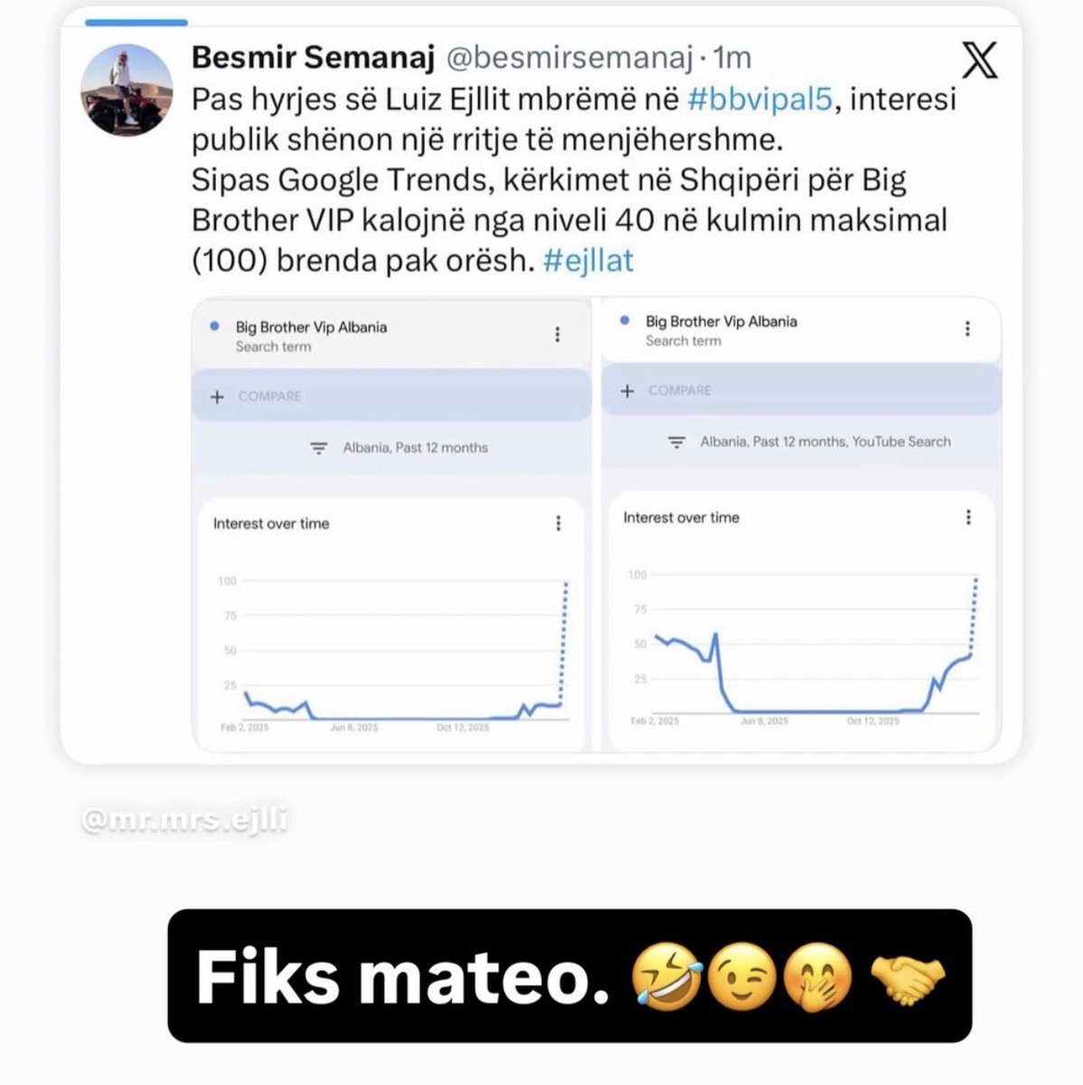 Mateo kap Brikin se sje per ket pune, po thone #bbvipal5