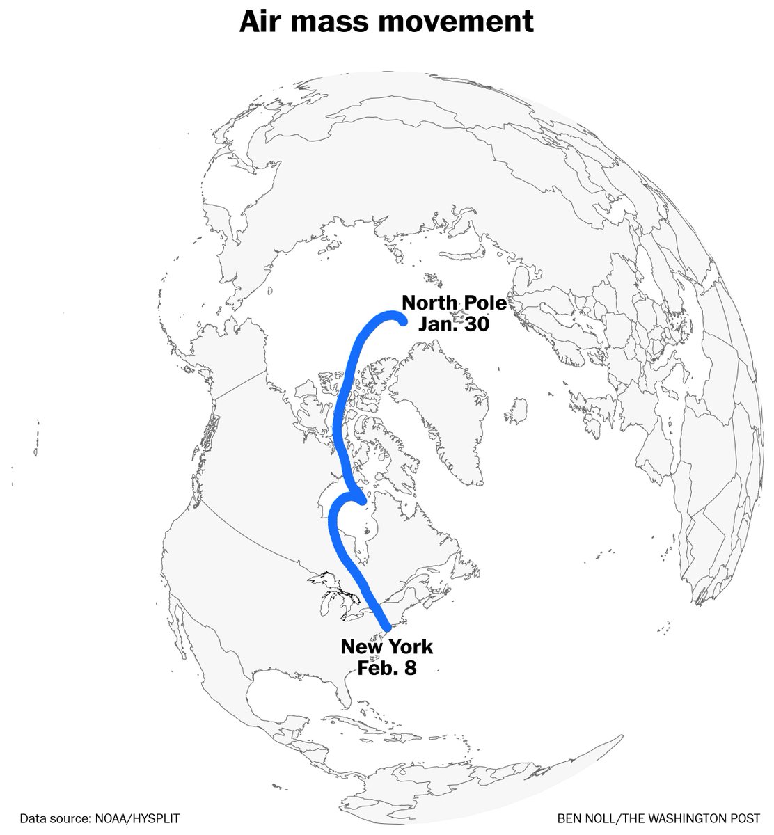 The air that you're breathing in New York was literally over the North Pole 10 days ago 🥶 🐻‍❄️