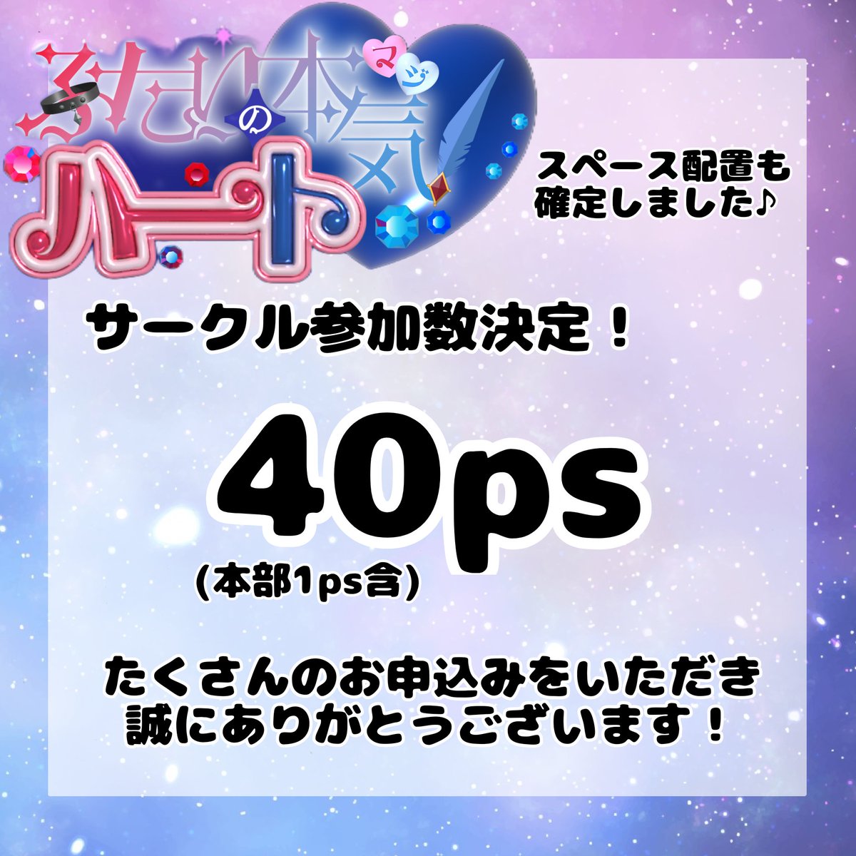 とうひゅwebオンリーのサークル参加人数が決定しました！ 合わせて