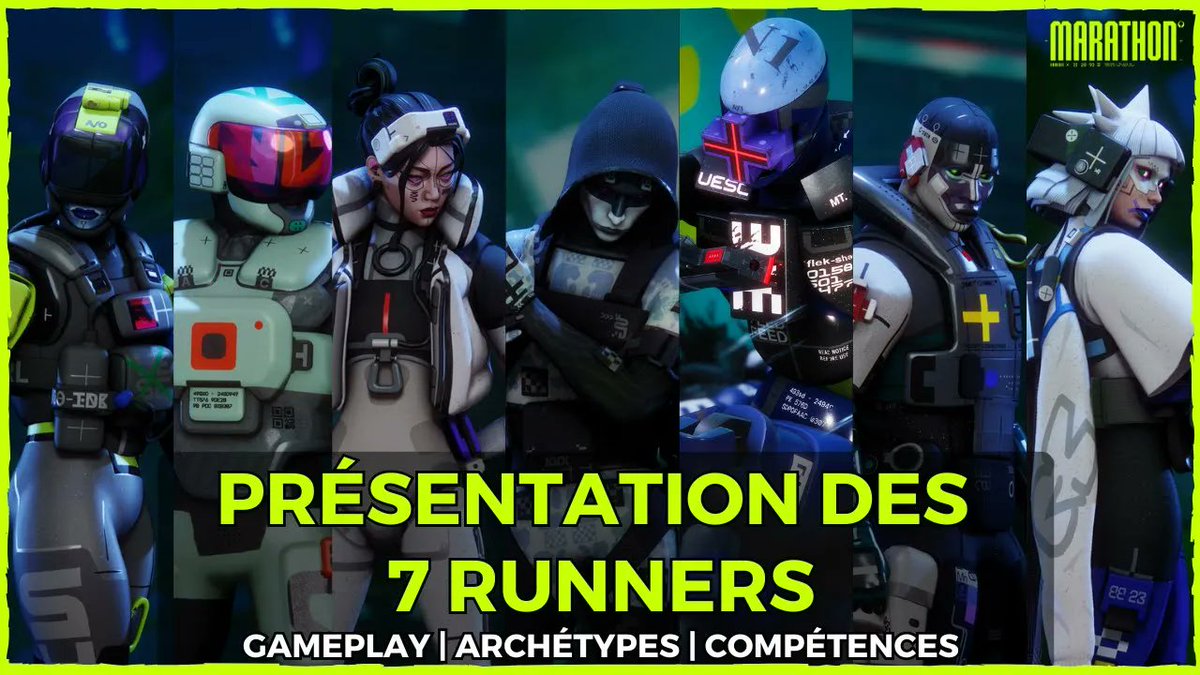 Le récap des 7 runners disponibles dès le lancement de Marathon ! Je sens que certains vont être très forts dans le lot youtu.be/QyfRq-8nMP8

#marathonthegame