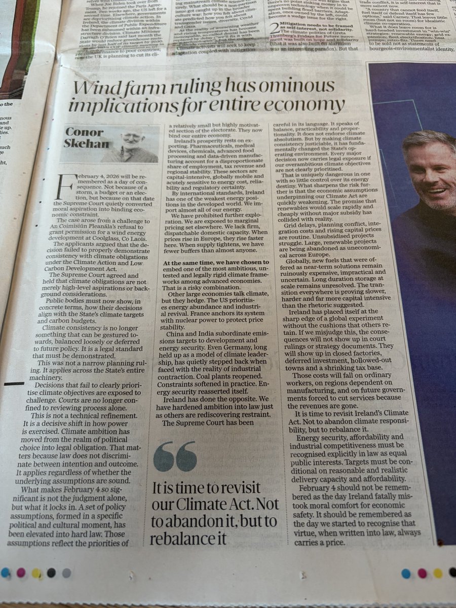 Probably the most important article in <a href="/TheIndo/">The Independent</a> in a few years. Economic and industrial policy can now be controlled by #climate change fanatics. <a href="/SenatorMcDowell/">Michael McDowell</a> <a href="/DavQuinn/">David Quinn</a> <a href="/griptmedia/">gript</a>