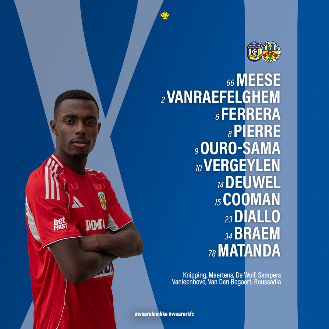 Deze 11 namen komen aan de aftrap vanmiddag in Merelbeke! 📋

#weareknokke #wearerkfc