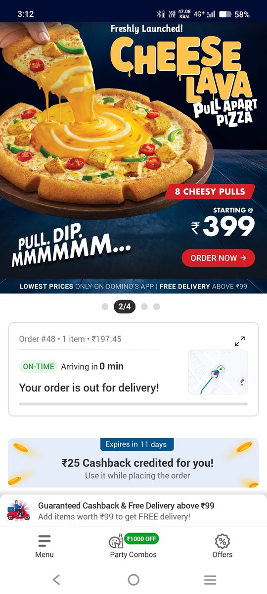piyush0551's tweet photo. @dominos_india I ordered a pizza not deliver to me till yet and order cancelled by your outlet..... https://t.co/KIs5FyArSG