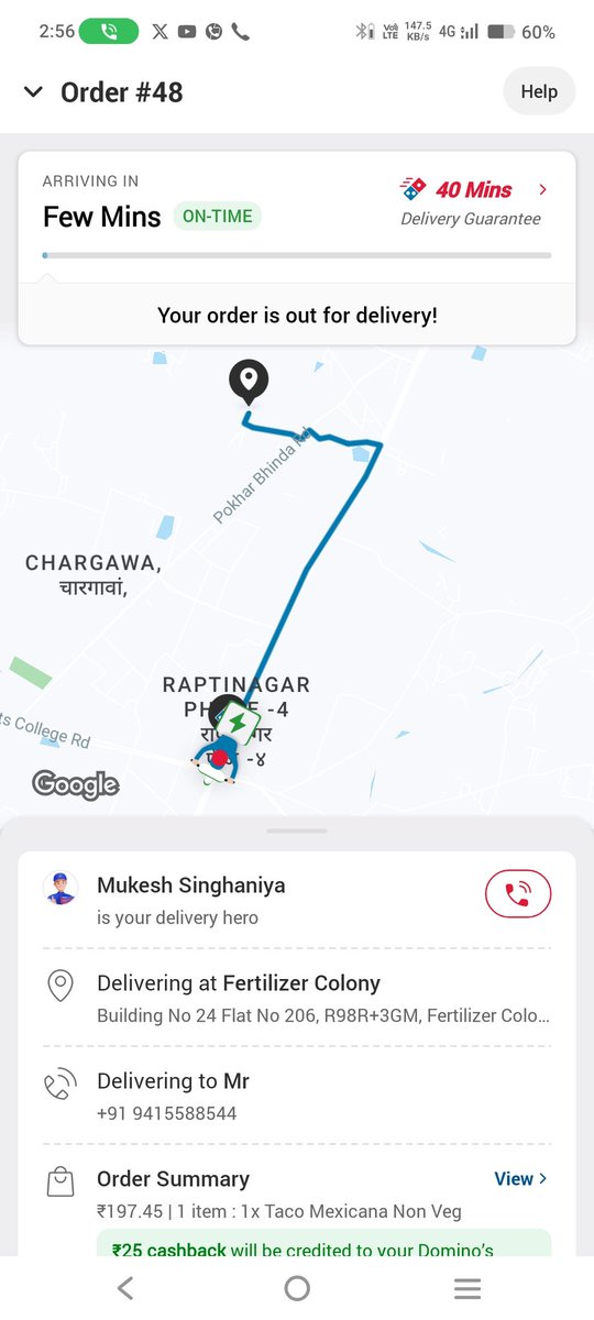 piyush0551's tweet photo. @dominos_india I ordered a pizza not deliver to me till yet and order cancelled by your outlet..... https://t.co/KIs5FyArSG