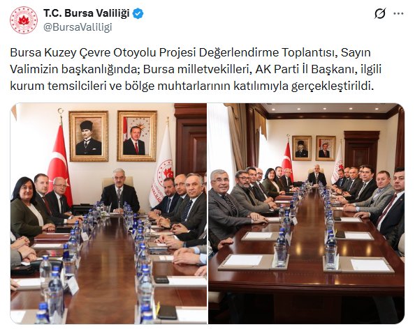 Bursa Valiliği'nin, çevre yolu ile ilgili toplantıya AKP milletvekilleri ile AKP Bursa İl Başkanı'nı davet ederken Bursa'nın CHP'li Belediye Başkanı'nı ve milletvekillerini davet etmediği görüldü.