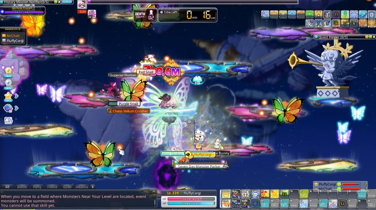 MapleHell's tweet image. Pushing myself a little every week, from 5-man Easy Lucid to successful duo run.
📋Specs:
Marksman - 16m CP, Paladin - 20m CP
NFT Collection lv 12, Legion 5k5, Boost nodes maxed.
🎯Next target: Normal Lucid (when!?)

@MaplestoryU #MSU #MSN