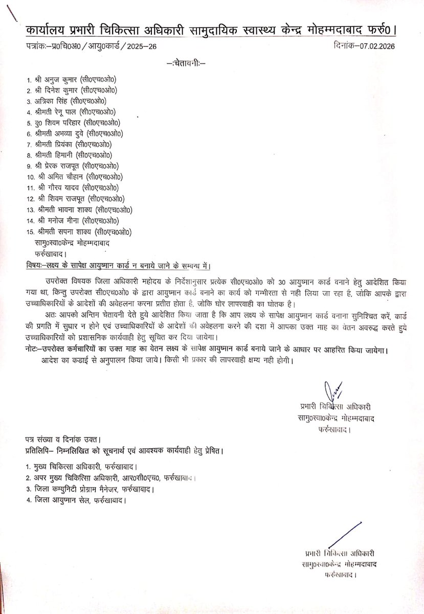officer_cho's tweet image. एकतरफ @nhm_up द्वारा अच्छी कोशिश की जा रही है कि नियमित रूप से जनमानस को CHO सेवाओं का लाभ मिले।
वहीं चिकित्सा अधीक्षक मोहम्मदाबाद फर्रुखाबाद वेतन रोकने की धमकी देकर #CHOs की ड्यूटी आयुष्मान कार्ड में लगवा रहे है ताकि सेंटर बंद मिले।
@myogiadityanath @brajeshpathakup @JPNadda