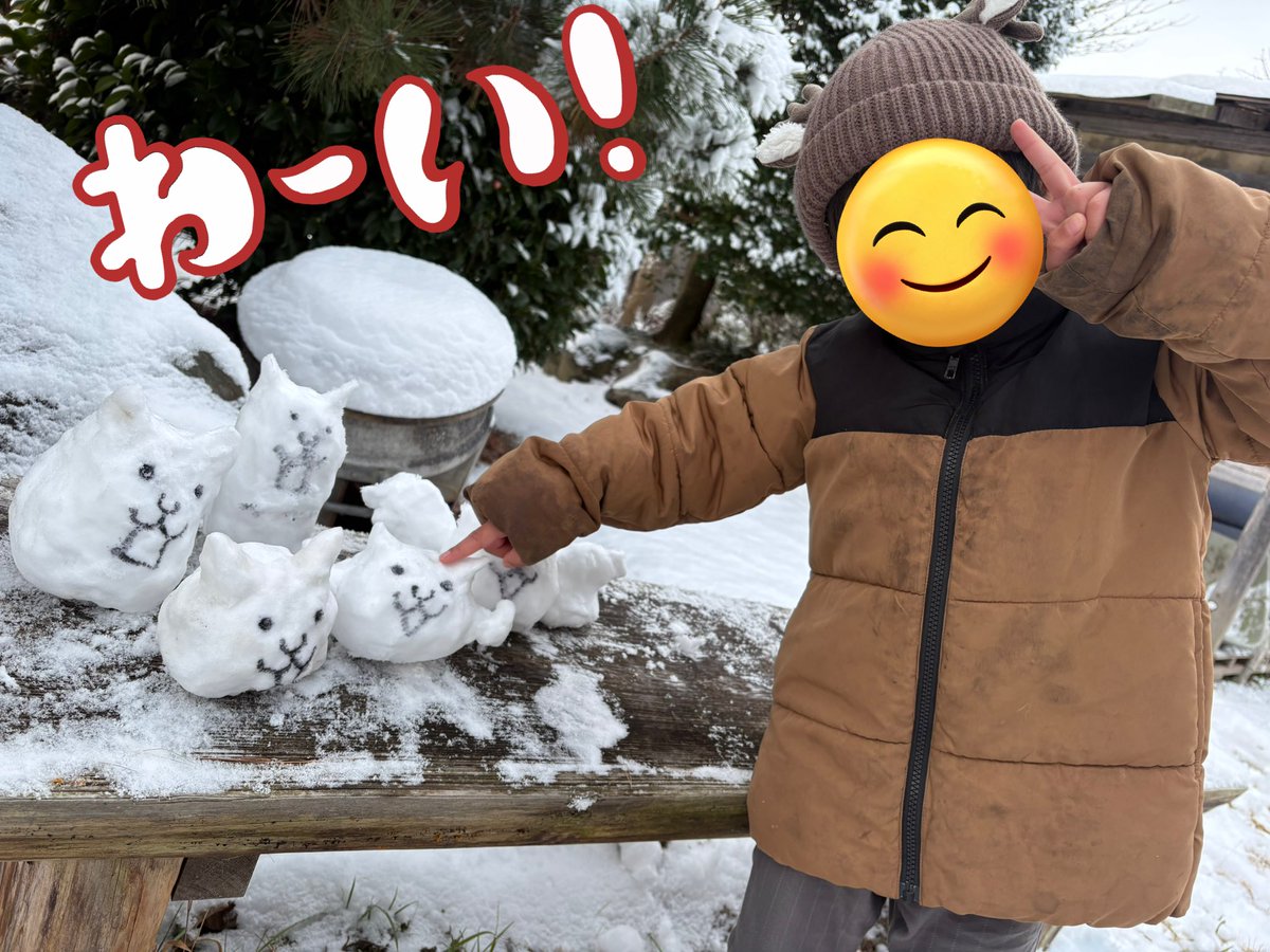 雪だるま⛄❄でなく、雪にゃんこ.•*¨*•.*🐱*･:*ೄ‧·* ♪❄️* .•*¨*•.*🐱*･:*ೄ‧·* ♪❄️*