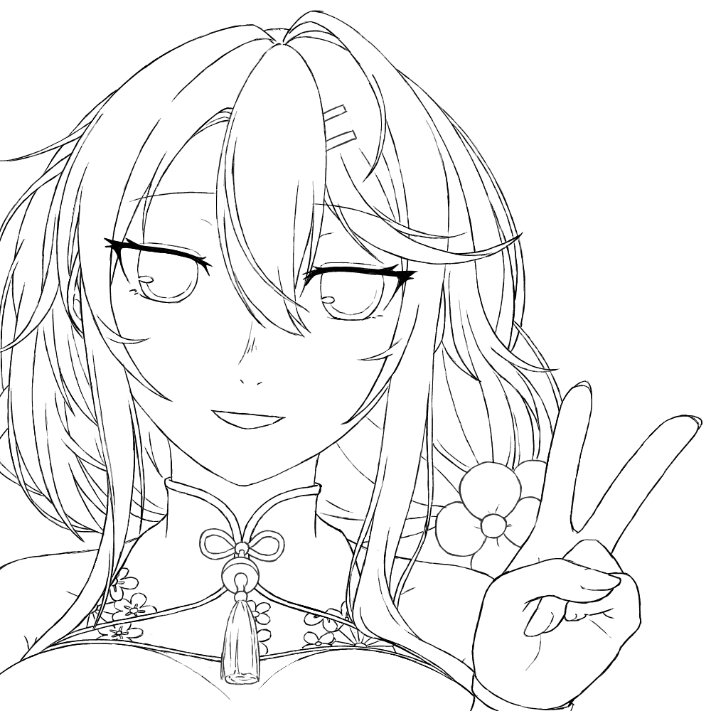 Post by 花不見鬼 on X: やっと線画できた