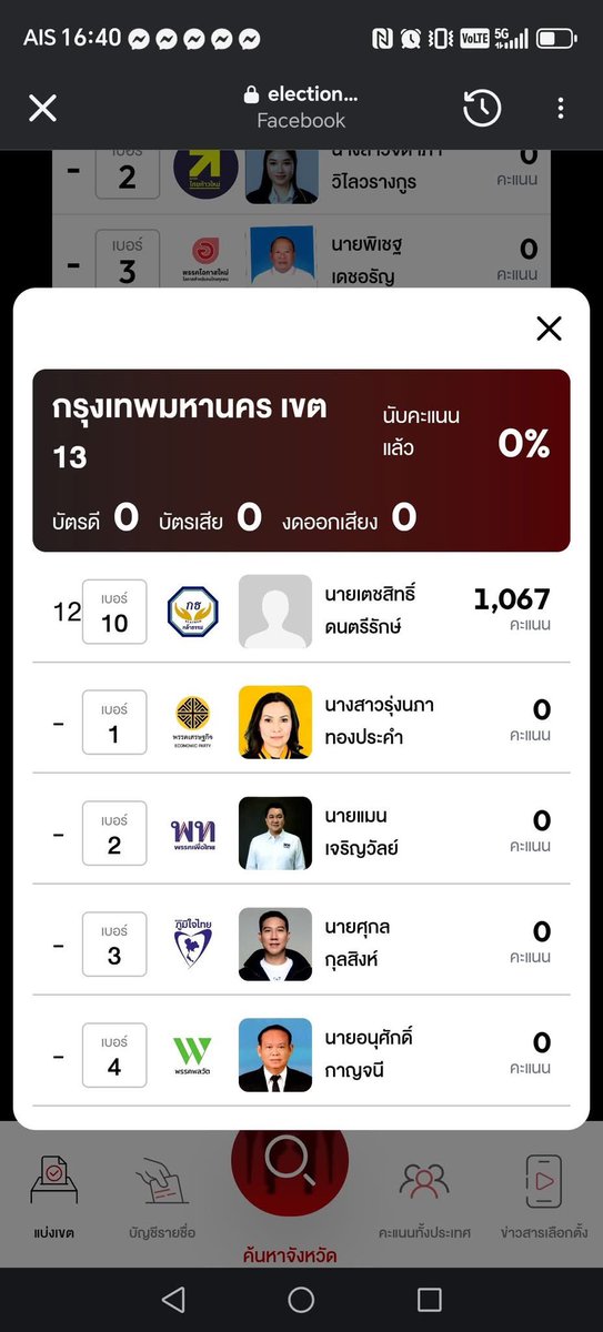 16 :40 น. ยังไม่หมดเวลา #เลือกตั้ง ทำไมถึงมีคะแนนโผล่มาตั้ง 1067 คะแนน?

Cr.กระทู้ดราม่าพันทิป

#เลือกตั้ง69 
#เปลี่ยน