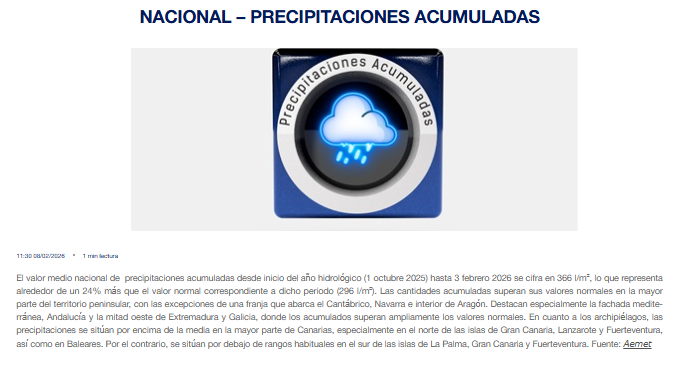 dsn's tweet photo. 08 febrero 2026 #NacionalDSN🇪🇸 #Precipitaciones Acumuladas @AEMET_Esp #AmenazasyRiesgosSN #CambioClimático y degradación del medio natural @mitecogob #AEMETBlog #Meteorología https://t.co/C20BF5TSEL https://t.co/W5iju3XHtD