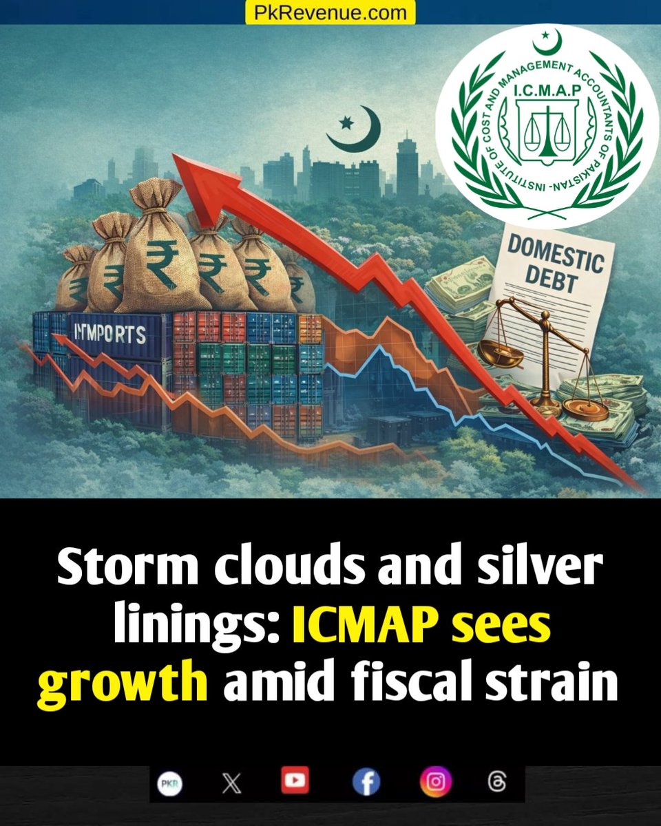 pkrevenue's tweet photo. Storm clouds and silver linings: ICMAP sees growth amid fiscal strain
Read More: https://t.co/RnjTz8fUil
#ICMAPakistan #ICMAP #PakistanEconomy #PakistanNews @icmapdotpk https://t.co/L7Kr8Z6Z03