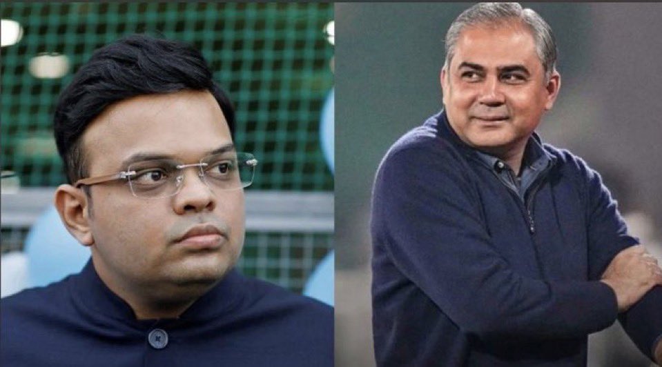 was_abdd's tweet photo. 🚨 LATEST 🚨

ICC chairman Jay Shah has touched Mohsin Naqvi’s feet in the meeting today and convinced Mohsin Naqvi to call off their boycott decision. (Qadir Khawaja) https://t.co/lbqkf3J1f5
